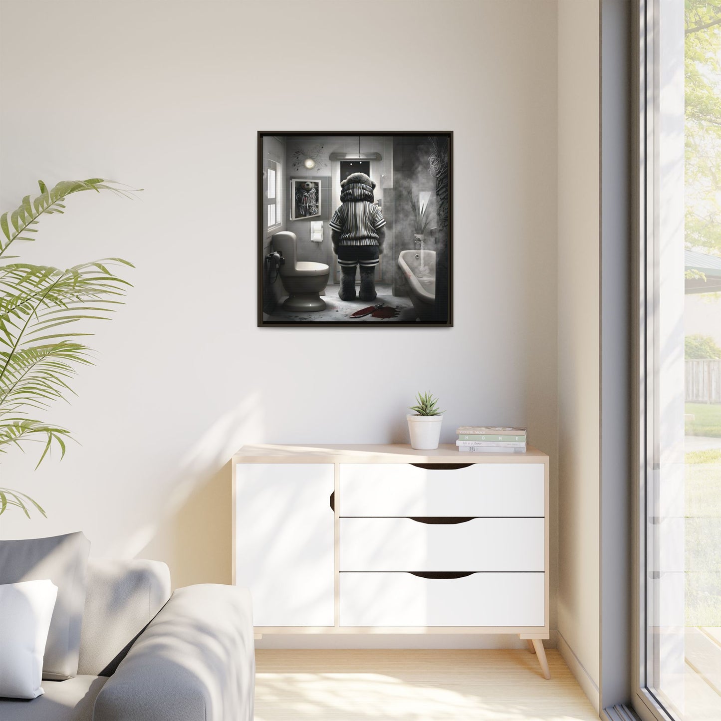 Canvas Art Print - The Untimely Demise of Benjamin Bear by Andrew McCarter, Dark Surreal Artwork