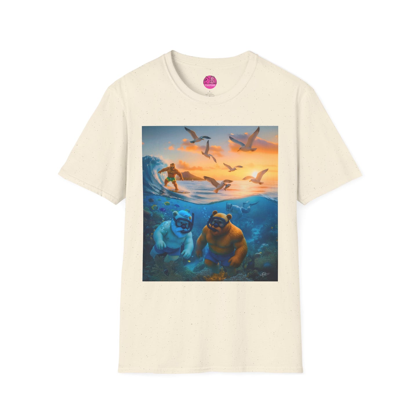 The Great Bearier Reef T-Shirt — PinkPond Snorkeling Bears Sunset Surf Tee