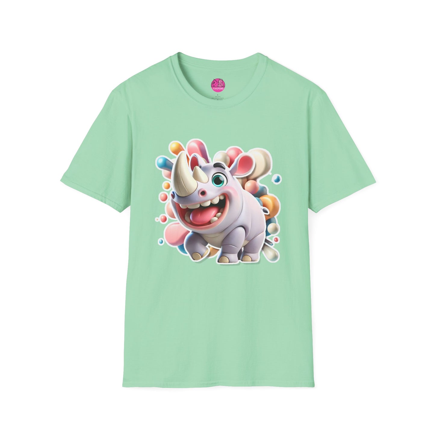 Ronnie the Rhino T-Shirt – Big Energy, Bigger Smiles! - Unisex Softstyle Tee