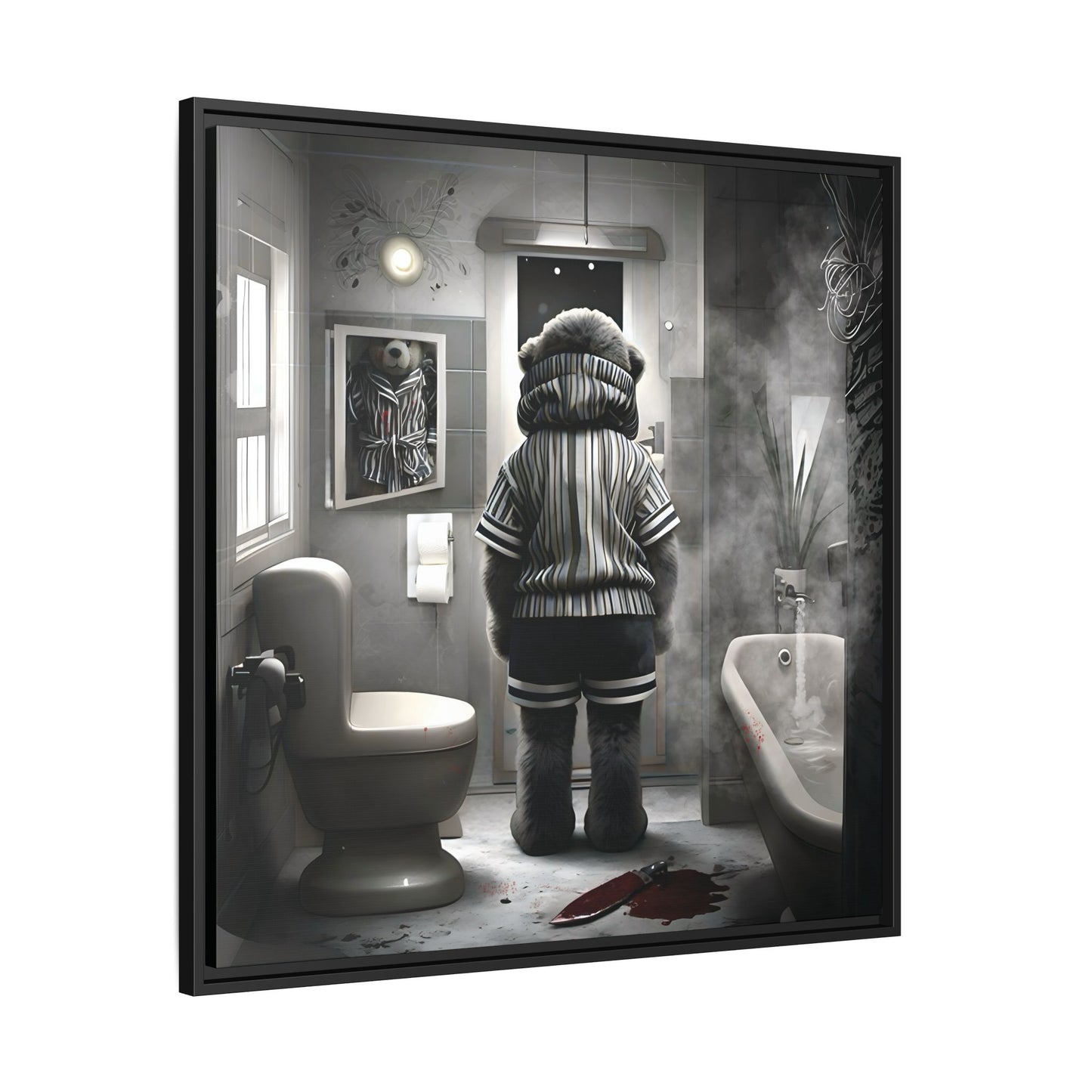 Canvas Art Print - The Untimely Demise of Benjamin Bear by Andrew McCarter, Dark Surreal Artwork