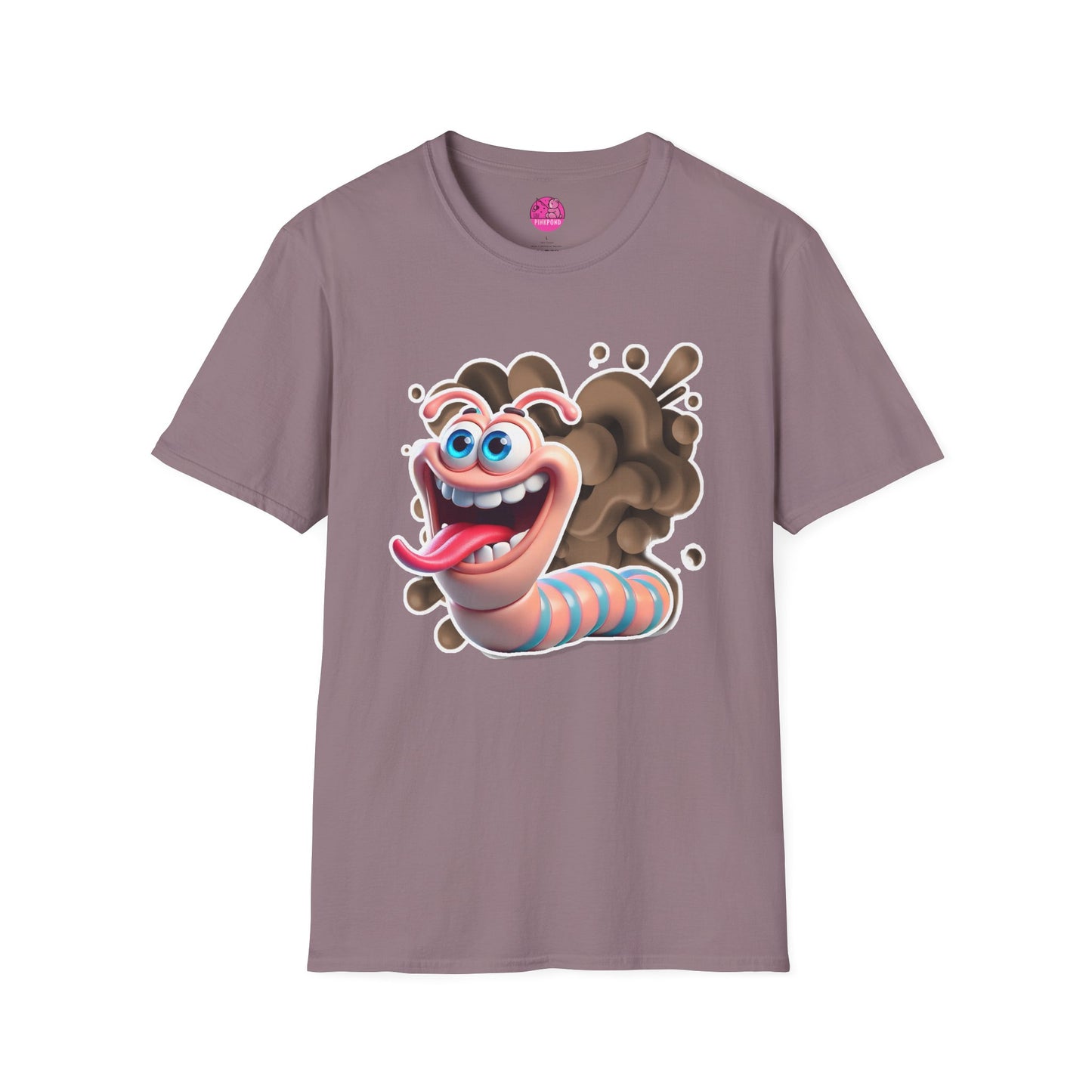 Willy the Worm T-Shirt - Wiggly and Wacky Unisex Softstyle Tee with 3D Design