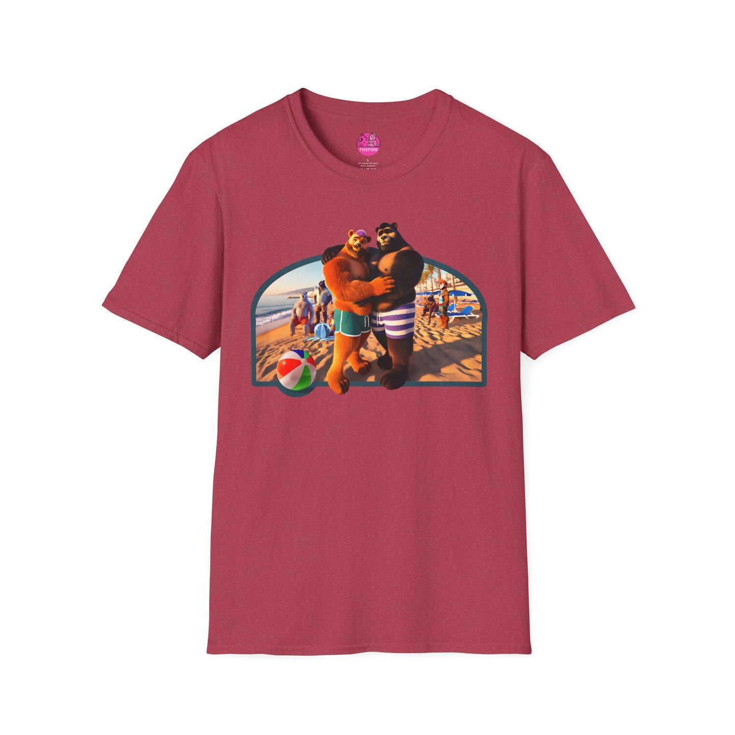 Beach Life Bears Unisex T-Shirt - Mikey & Max Tee by PinkPond