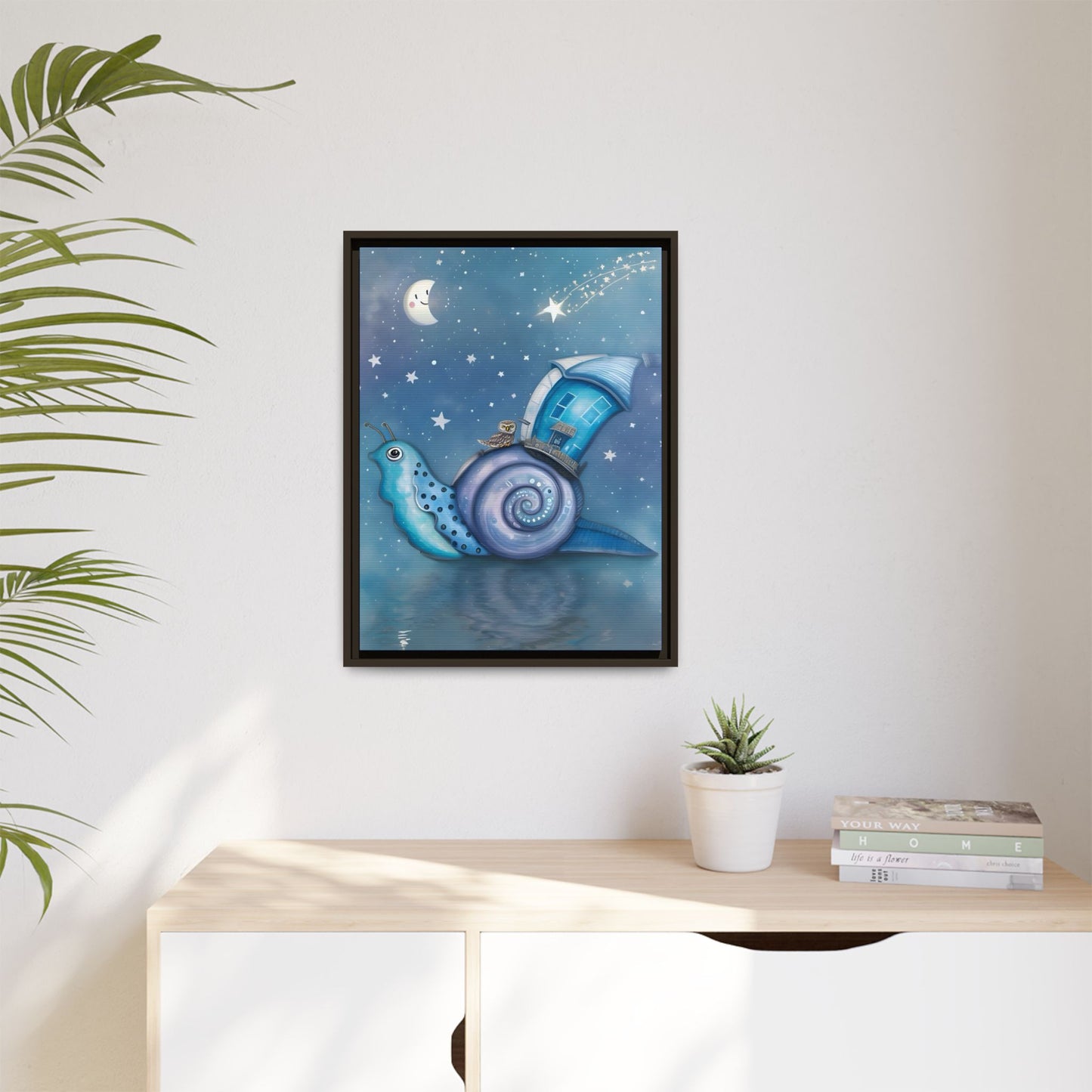 The Owl and the Snail Glided Upon a Sea of Stars by Andrew McCarter  - Canvas Print