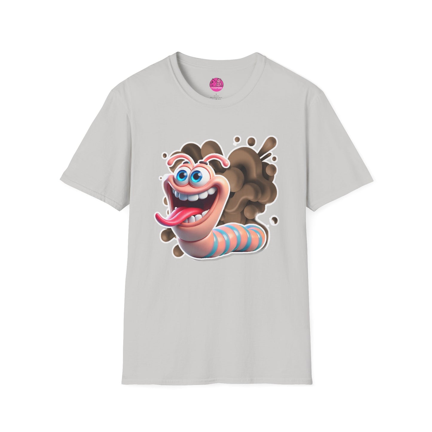 Willy the Worm T-Shirt - Wiggly and Wacky Unisex Softstyle Tee with 3D Design