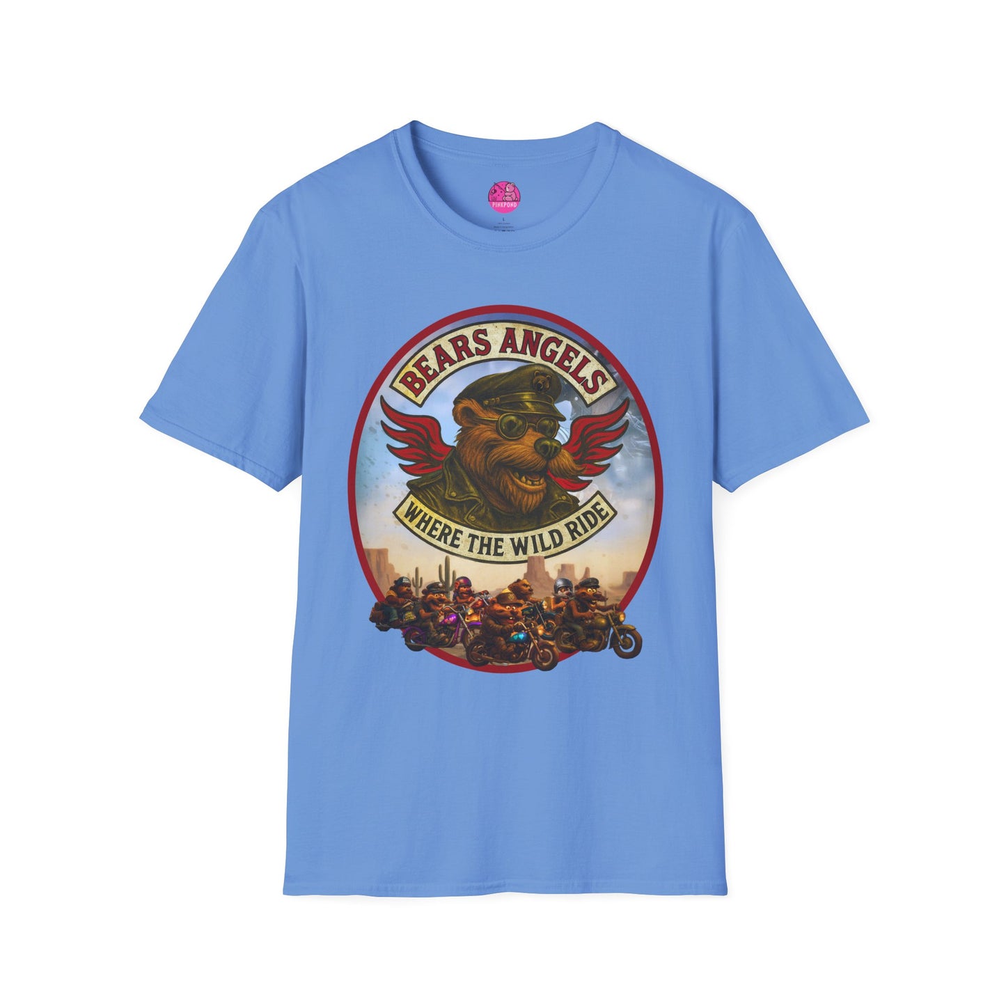 Biker Bear T-Shirt - Bears Angels Roundel, Ride With Pride