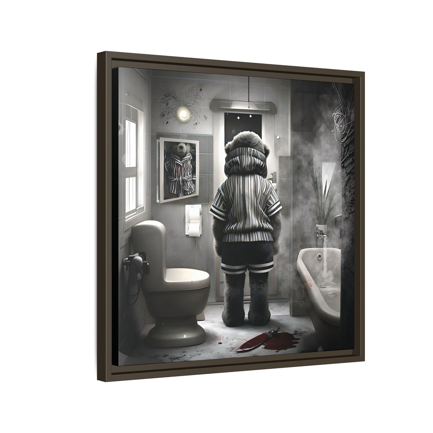 Canvas Art Print - The Untimely Demise of Benjamin Bear by Andrew McCarter, Dark Surreal Artwork