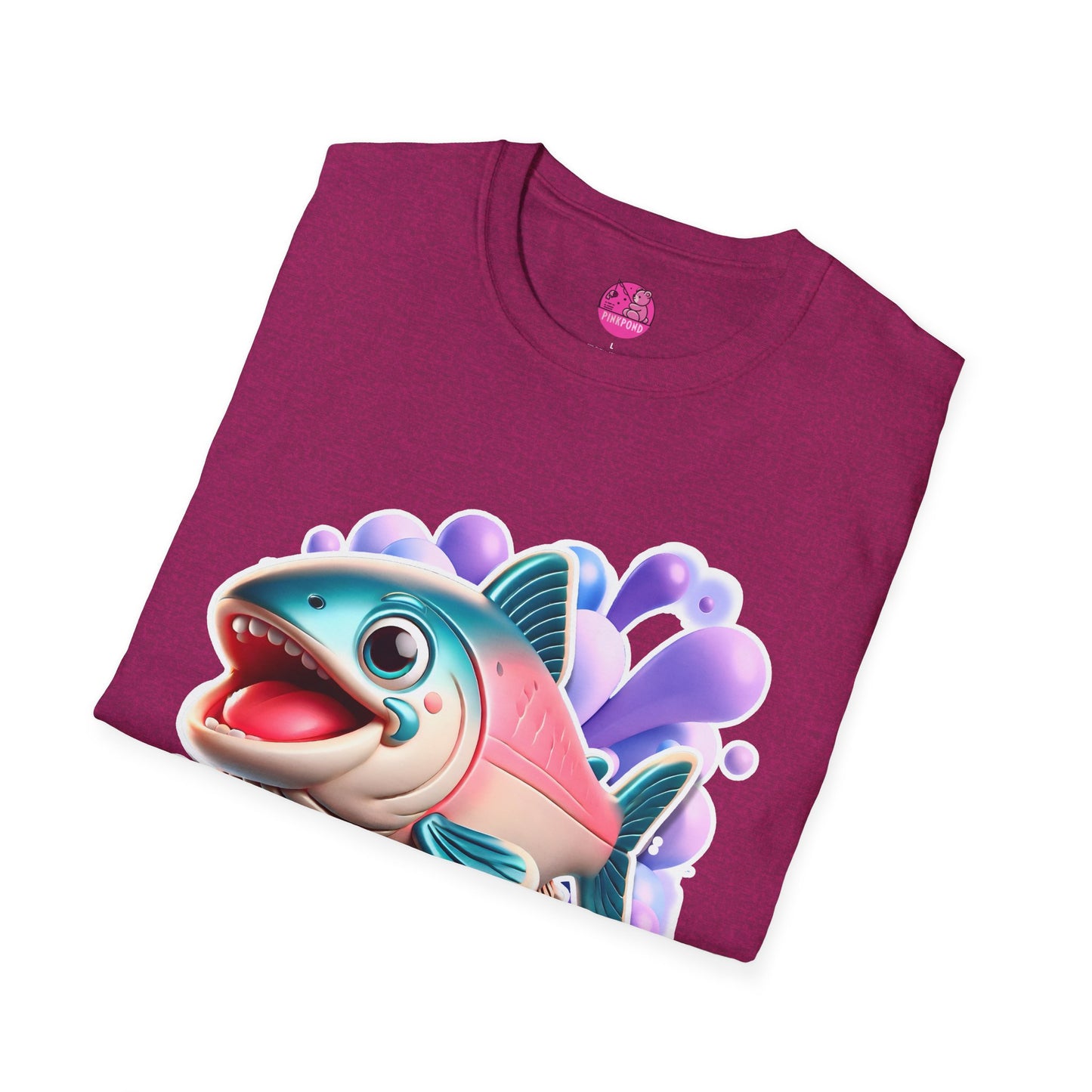 Alex Salmon Softstyle T-Shirt - Bright and Playful Fish Design for Ocean Lovers and Art Fans 🌊🐟