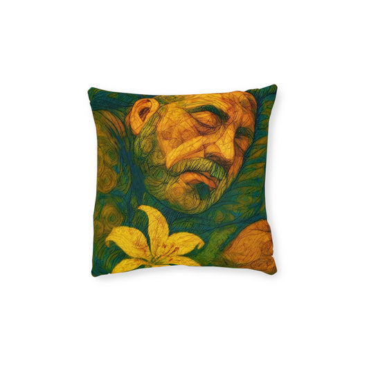 Square Pillow Reversible Cushion Dreaming in Bloom Sunset Swirls PinkPond