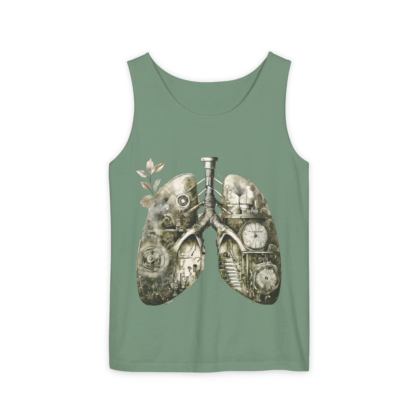 Clockwork Lungs Unisex Tank Top - Breathe In, Wind Up Design