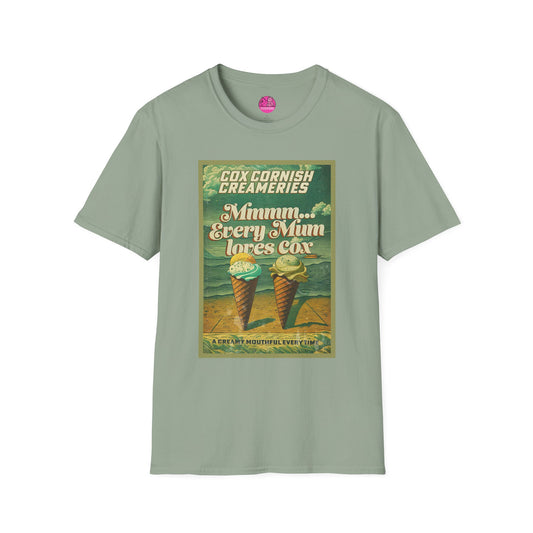 Saucy Vintage Ice Cream T-Shirt - Cox Cornish Creameries Design