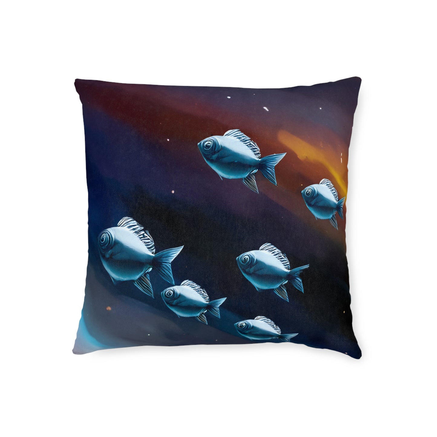 Square Pillow - Cosmic Whales Cushion - PinkPond Home - Reversible Design