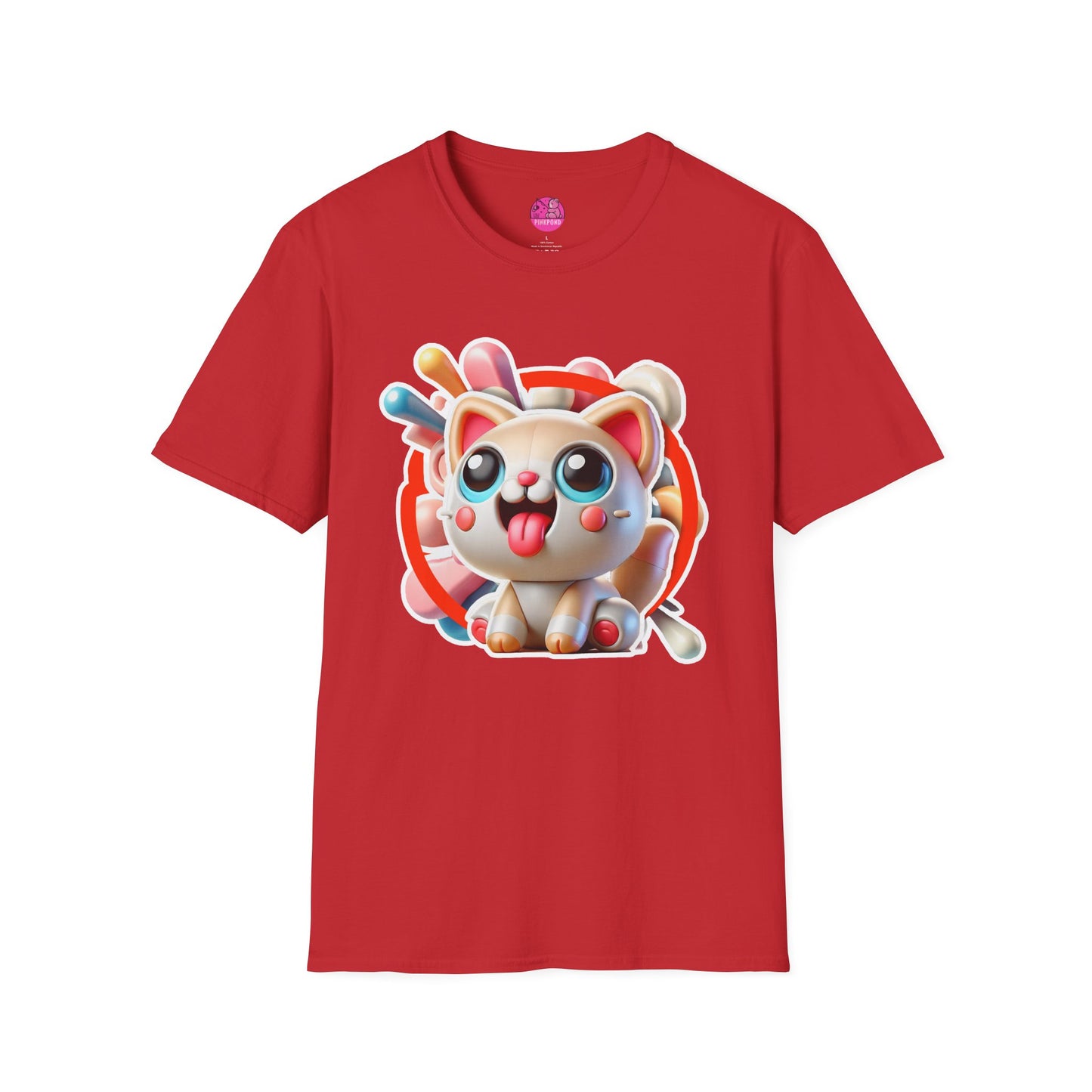 Katey Cat T-Shirt - Burst of Playful Energy | Unisex Softstyle