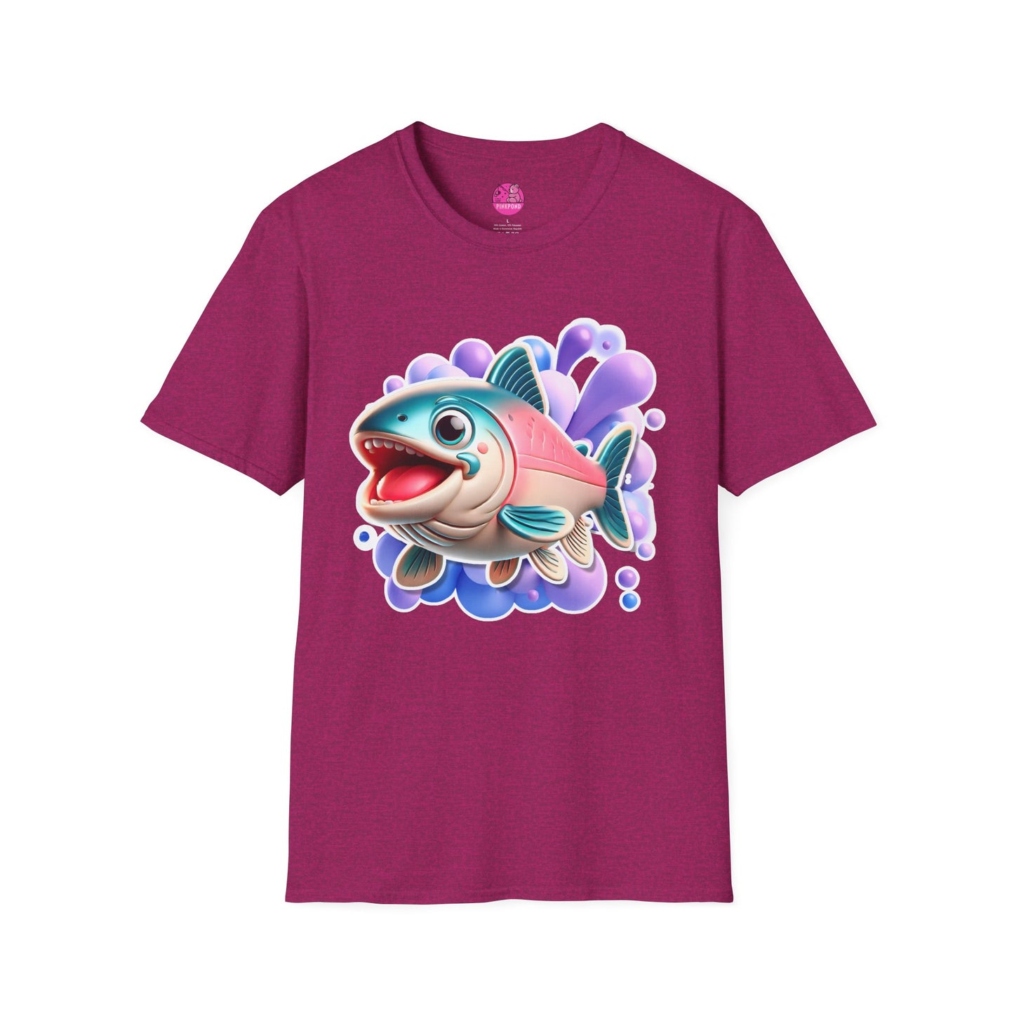 Alex Salmon Softstyle T-Shirt - Bright and Playful Fish Design for Ocean Lovers and Art Fans 🌊🐟