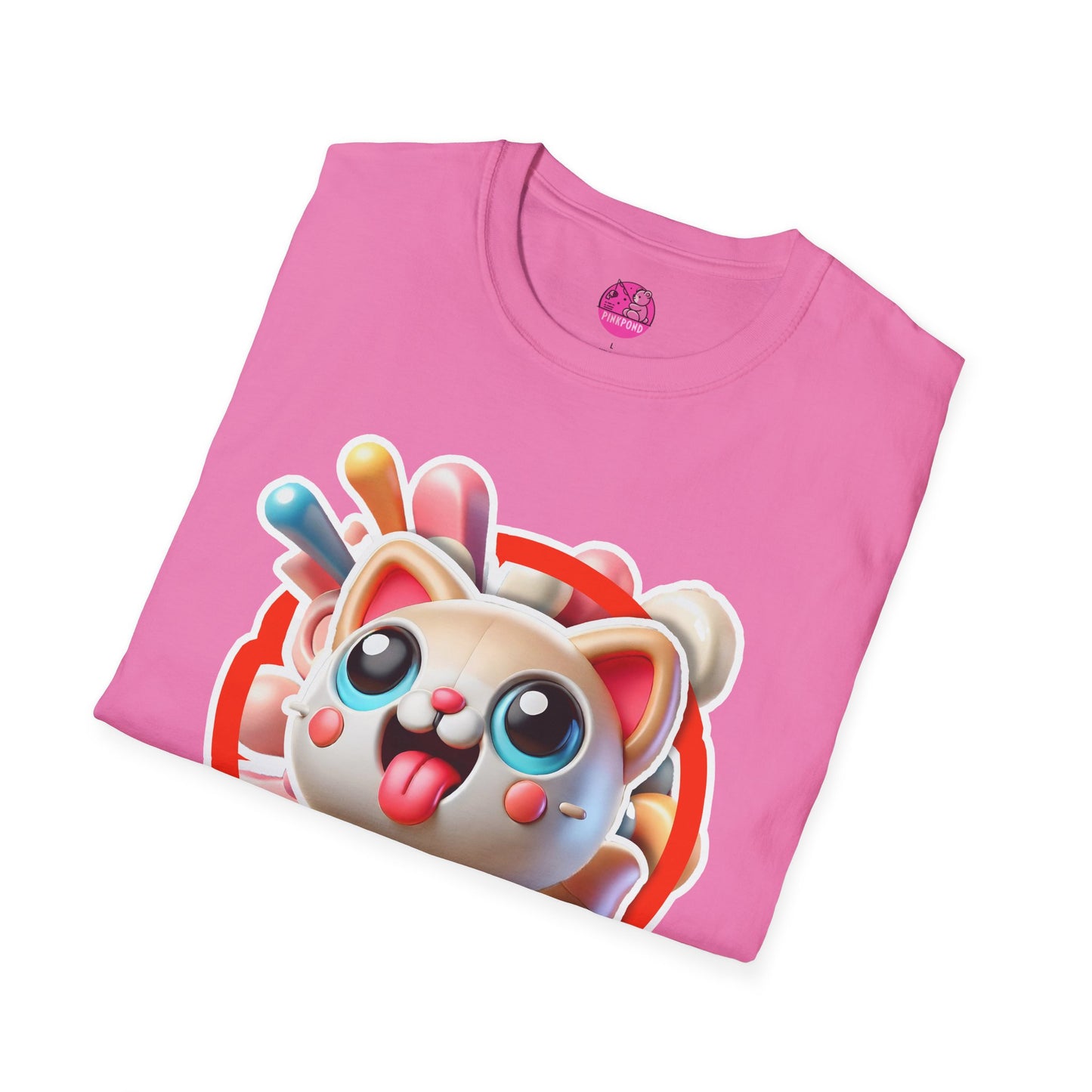 Katey Cat T-Shirt - Burst of Playful Energy | Unisex Softstyle