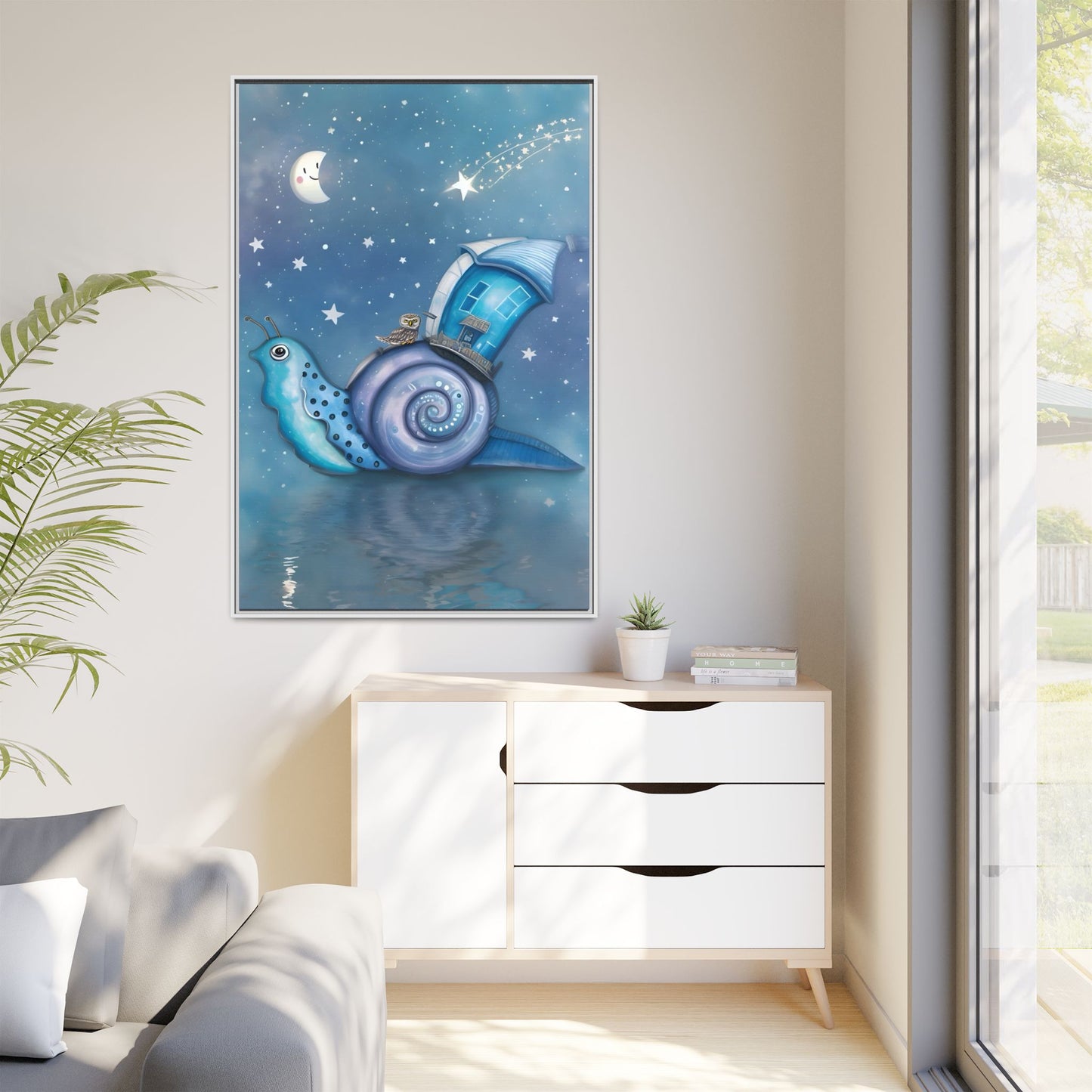 The Owl and the Snail Glided Upon a Sea of Stars by Andrew McCarter  - Canvas Print