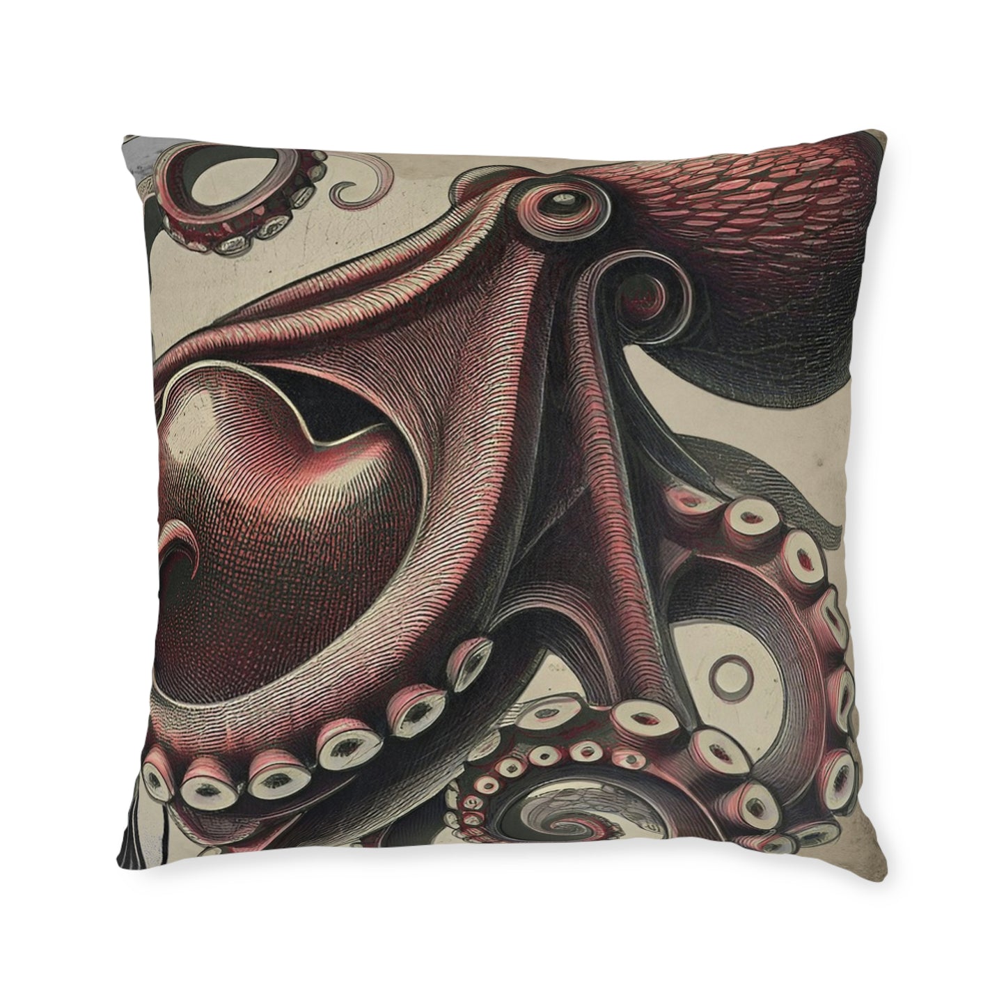 Square Pillow Kraken Reversible Cushion - PinkPond Home