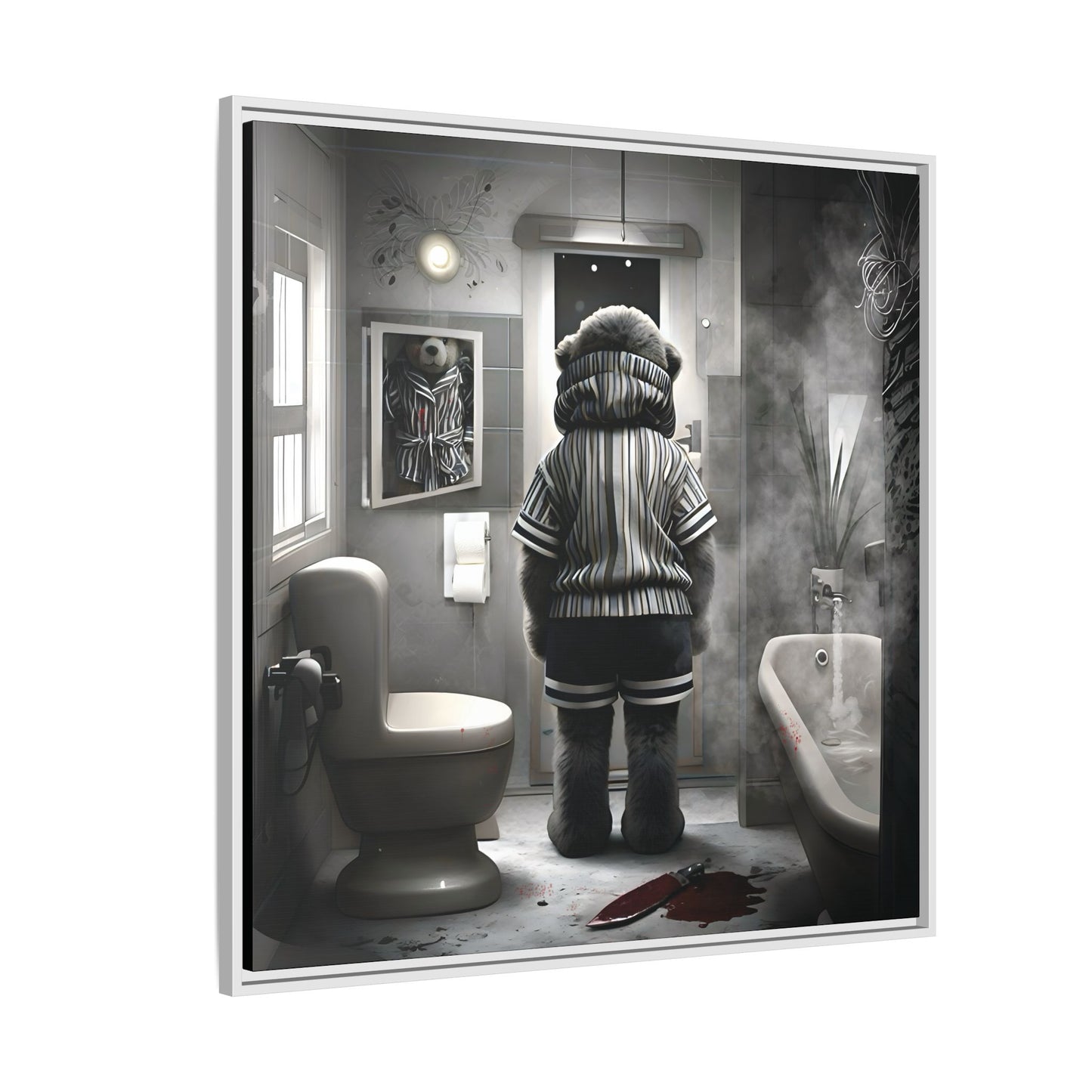 Canvas Art Print - The Untimely Demise of Benjamin Bear by Andrew McCarter, Dark Surreal Artwork