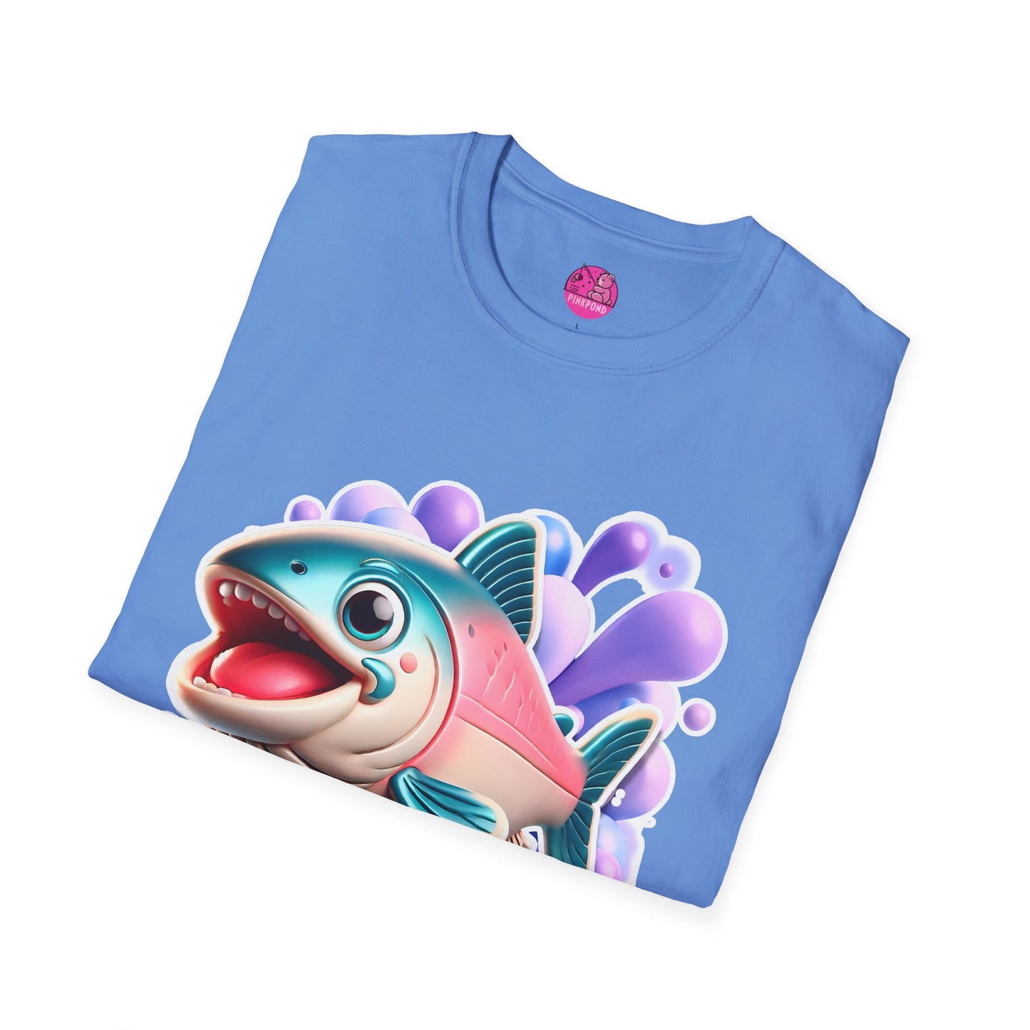 Alex Salmon Softstyle T-Shirt - Bright and Playful Fish Design for Ocean Lovers and Art Fans 🌊🐟