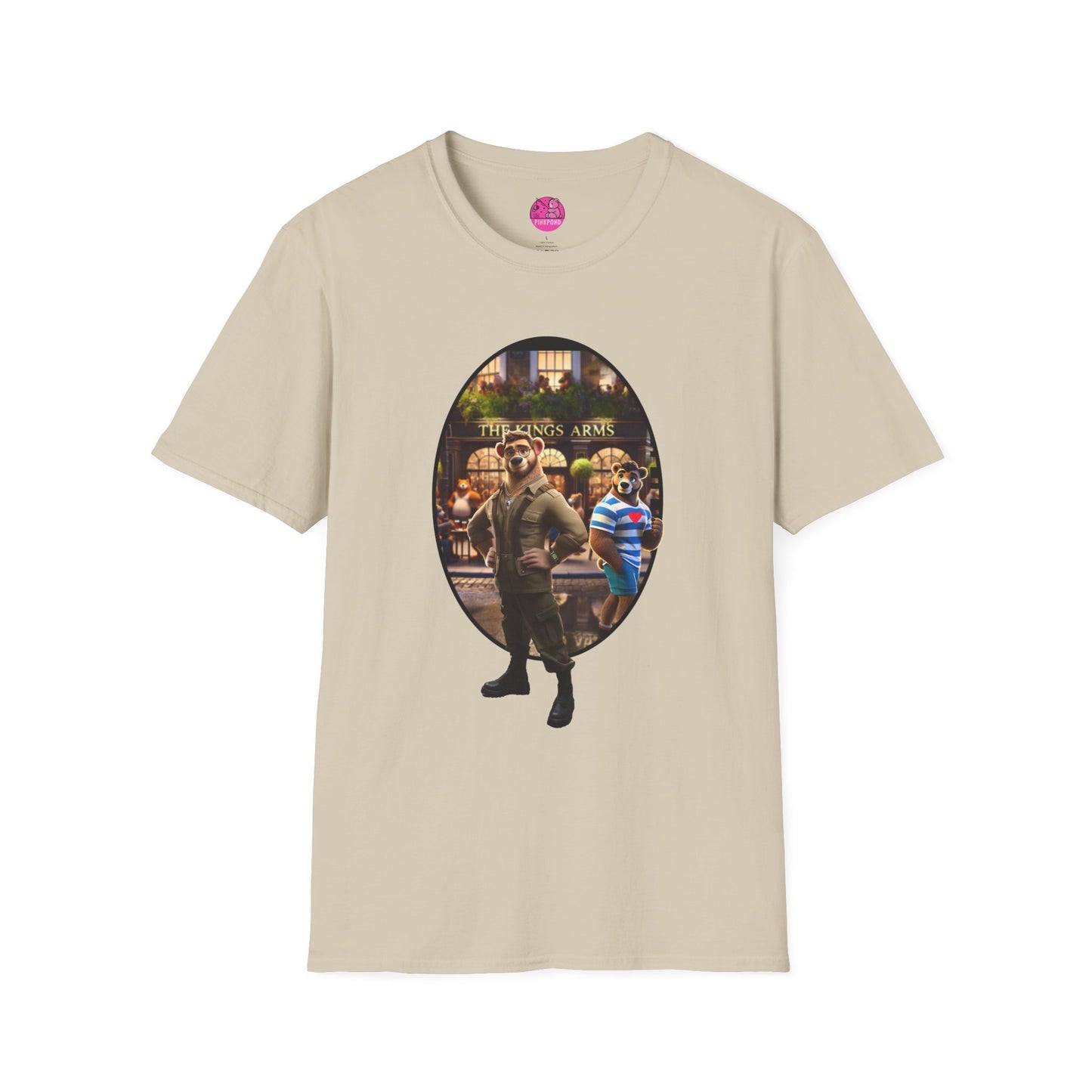 Retro Bear Scene T-Shirt - Fly-by Cruise at the Kings Arms