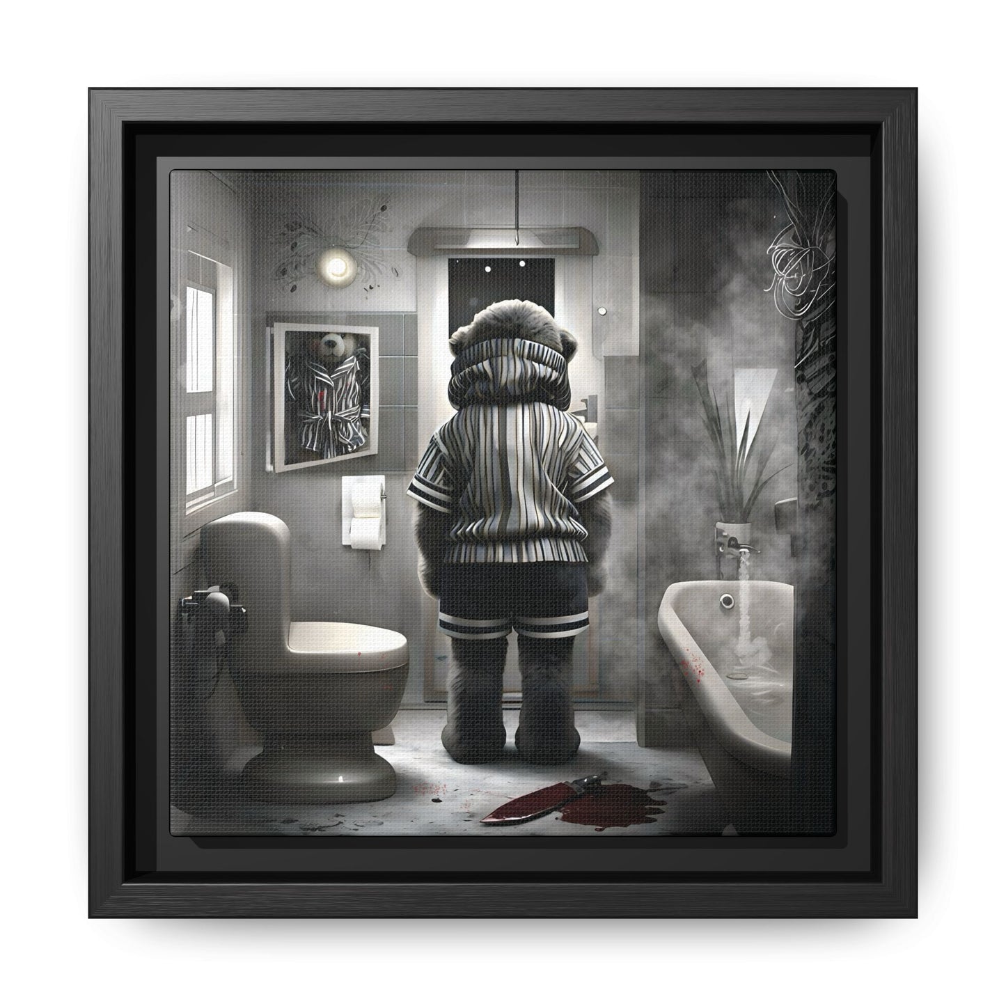 Canvas Art Print - The Untimely Demise of Benjamin Bear by Andrew McCarter, Dark Surreal Artwork