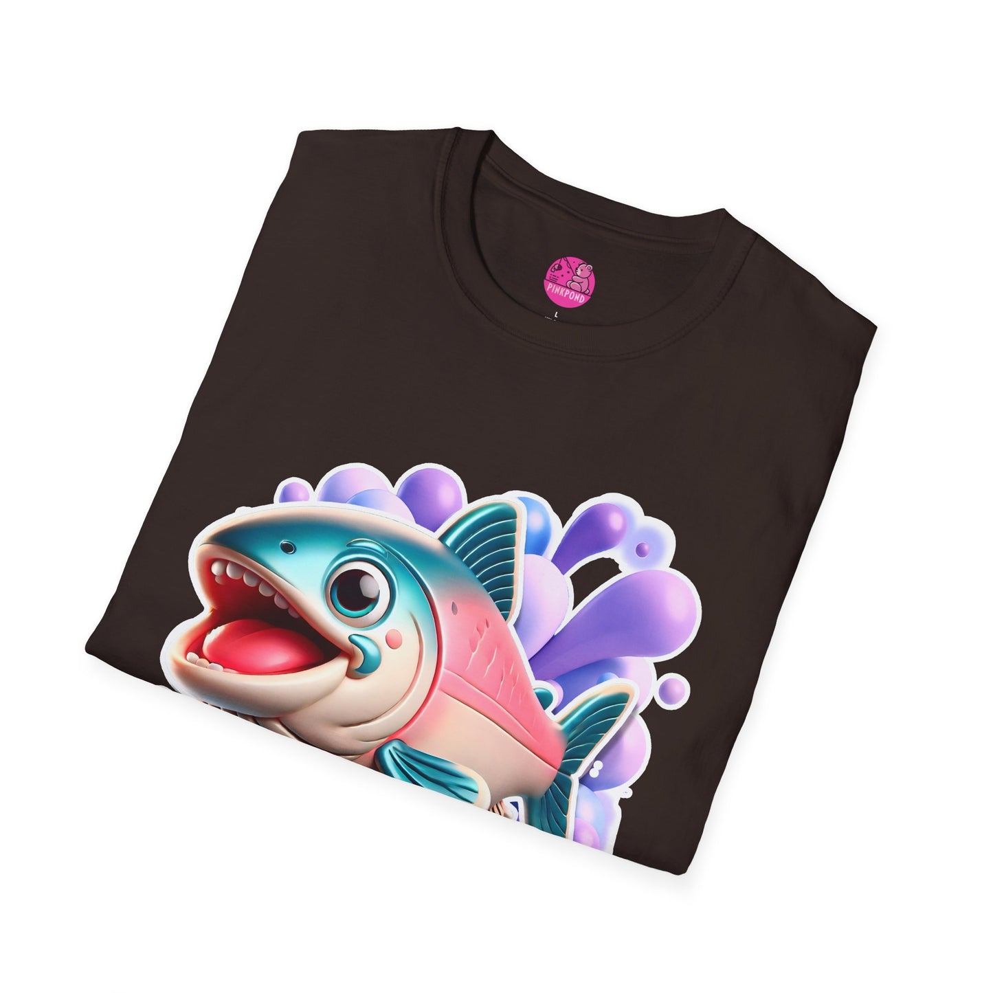 Alex Salmon Softstyle T-Shirt - Bright and Playful Fish Design for Ocean Lovers and Art Fans 🌊🐟
