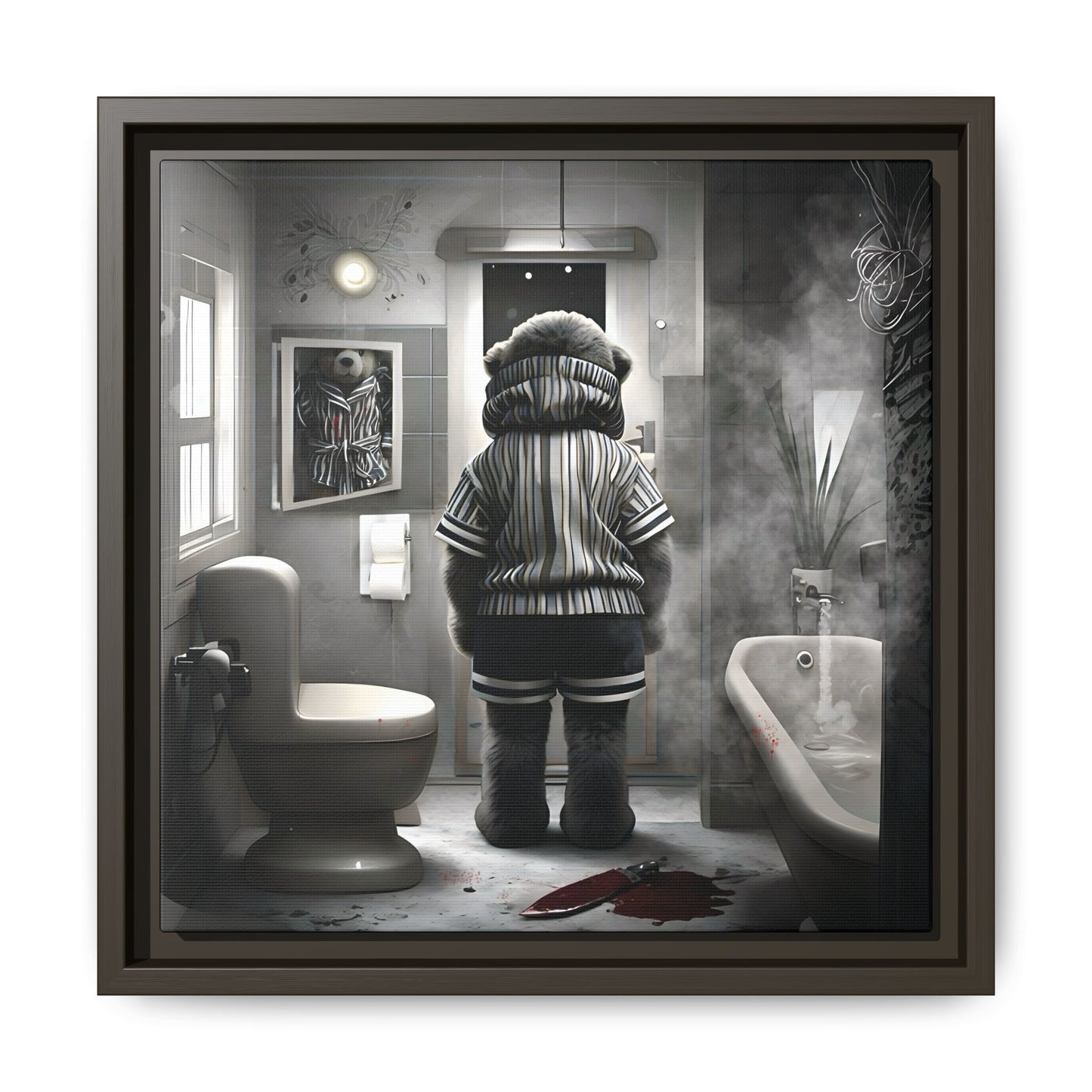 Canvas Art Print - The Untimely Demise of Benjamin Bear by Andrew McCarter, Dark Surreal Artwork