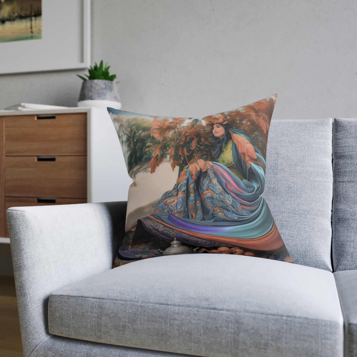 Square Pillow - PinkPond Cushion Scheherazade 12x12 Inch Double-Sided Print with Concealed Zip Soft Durable Cover Plush Inner Cushion