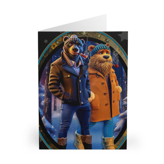 Greeting Cards 5 Pack - Barry & Barney Walking in a Winter Fuzzland