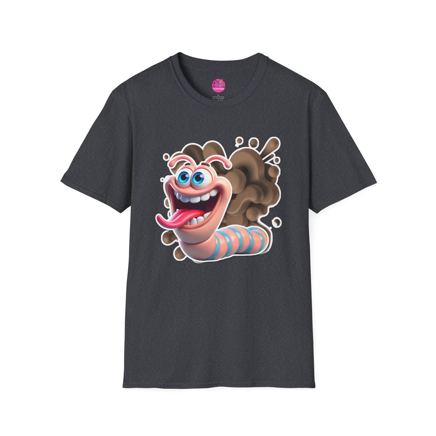 Willy the Worm T-Shirt - Wiggly and Wacky Unisex Softstyle Tee with 3D Design