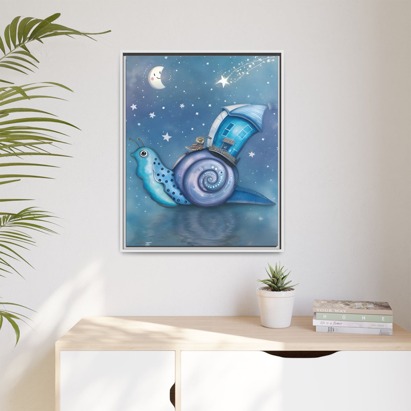 The Owl and the Snail Glided Upon a Sea of Stars by Andrew McCarter  - Canvas Print