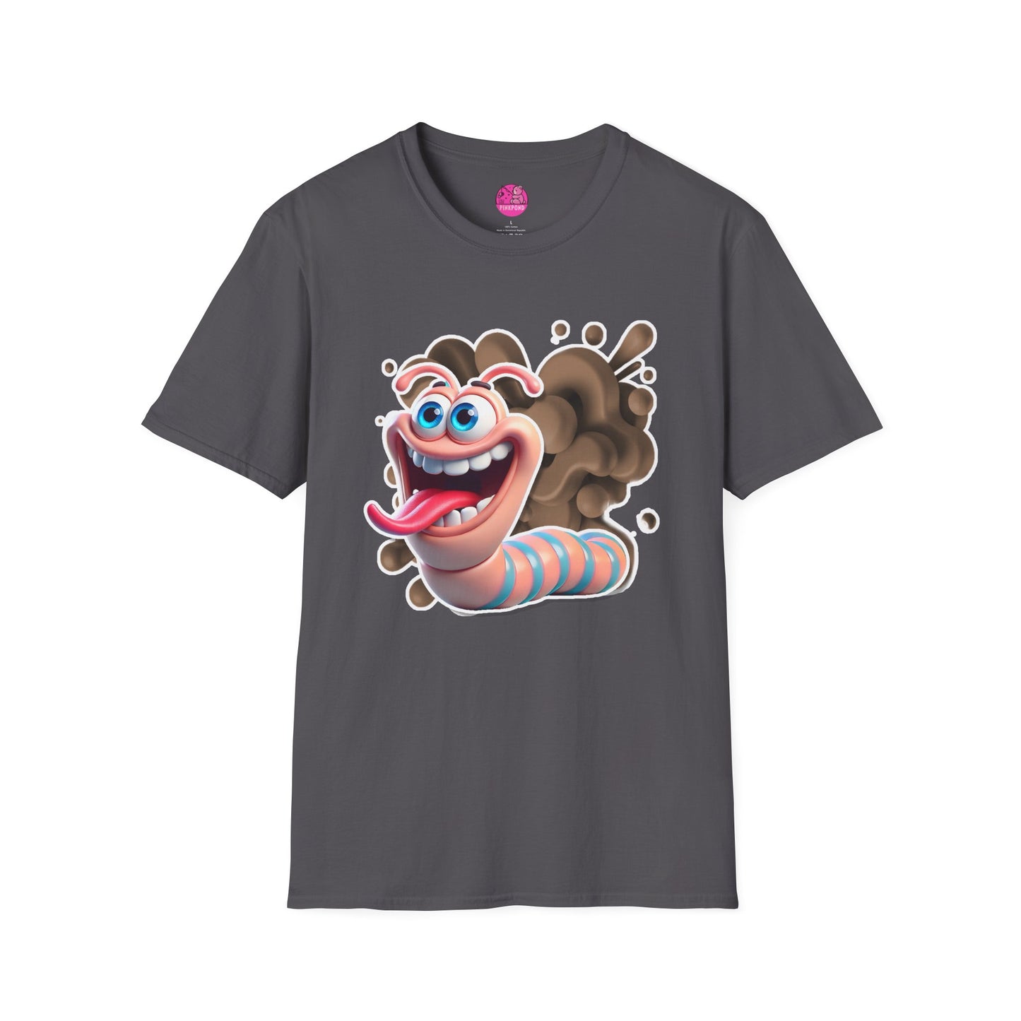 Willy the Worm T-Shirt - Wiggly and Wacky Unisex Softstyle Tee with 3D Design