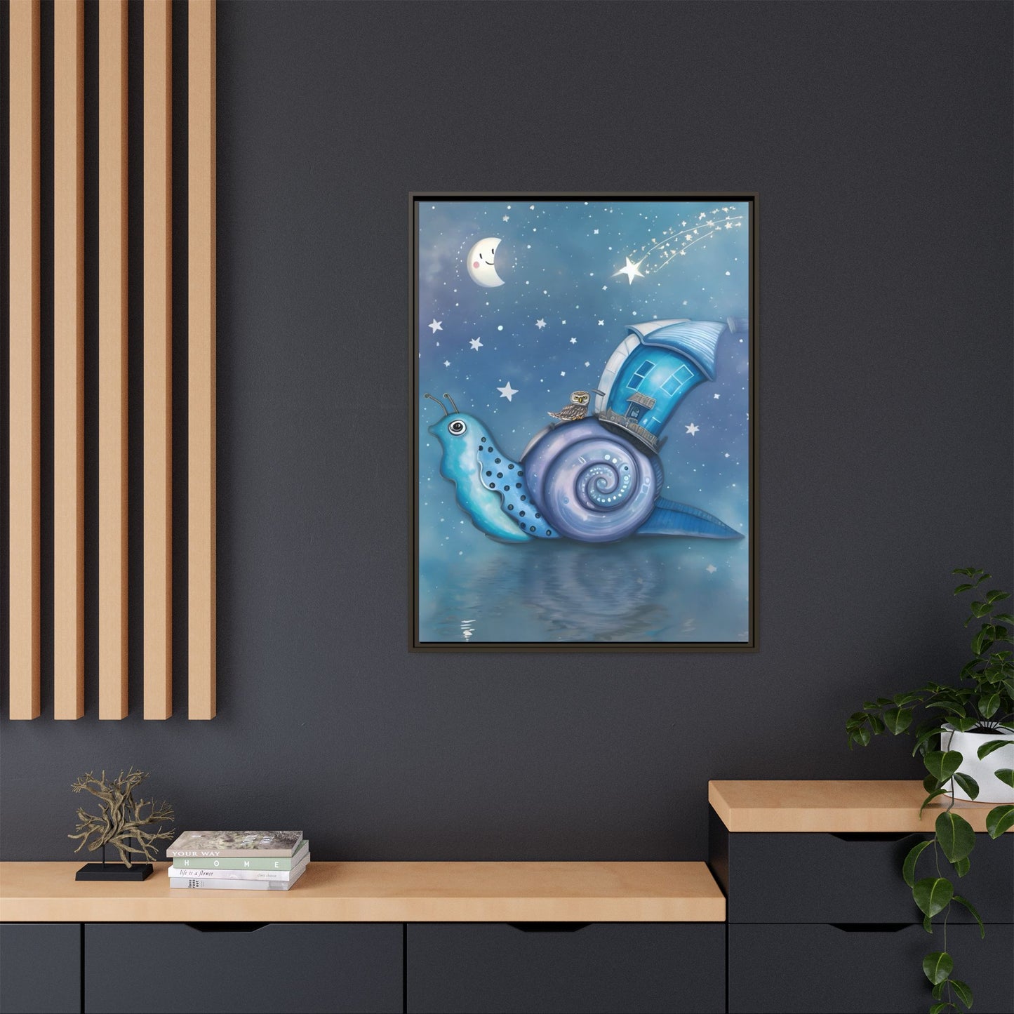 The Owl and the Snail Glided Upon a Sea of Stars by Andrew McCarter  - Canvas Print