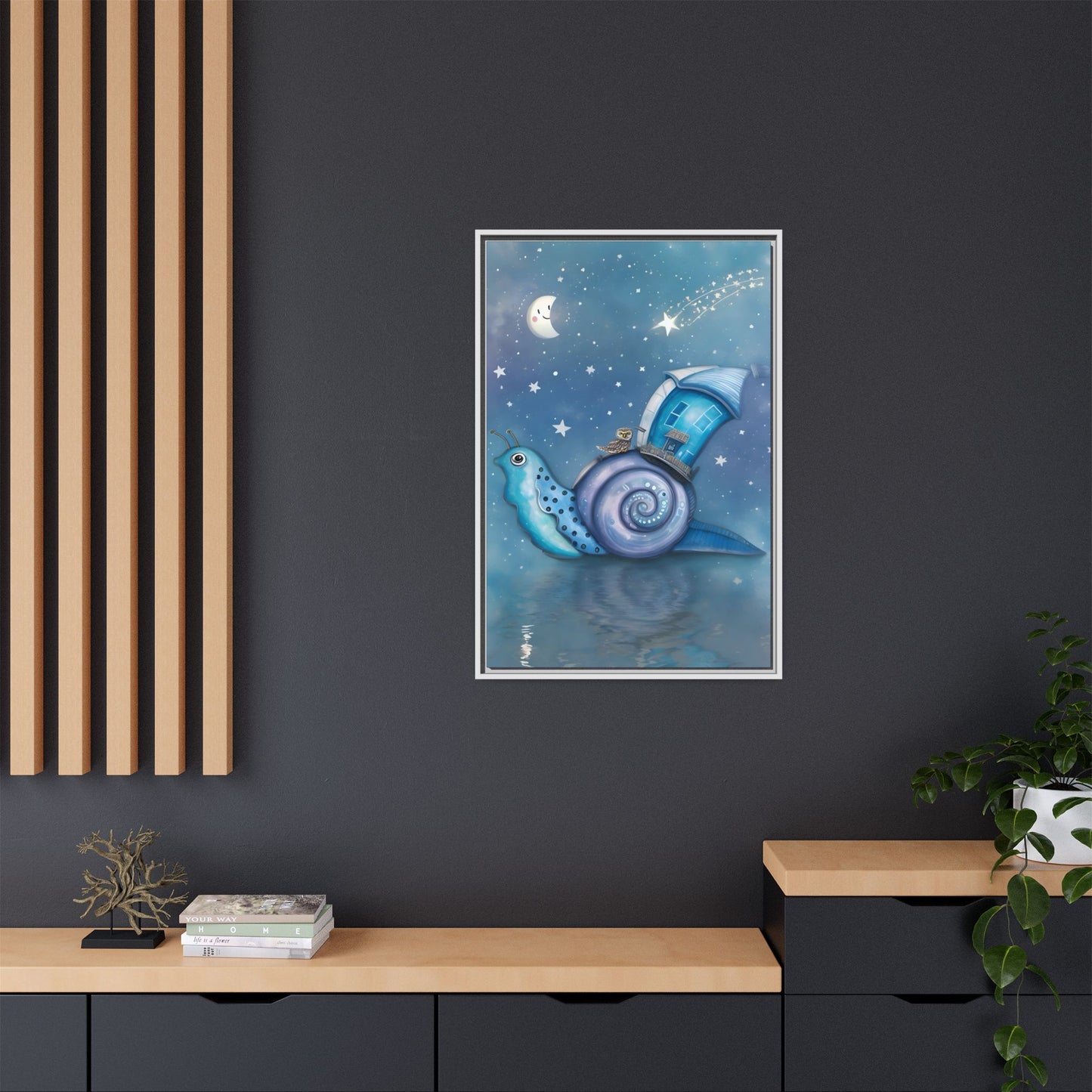 The Owl and the Snail Glided Upon a Sea of Stars by Andrew McCarter  - Canvas Print