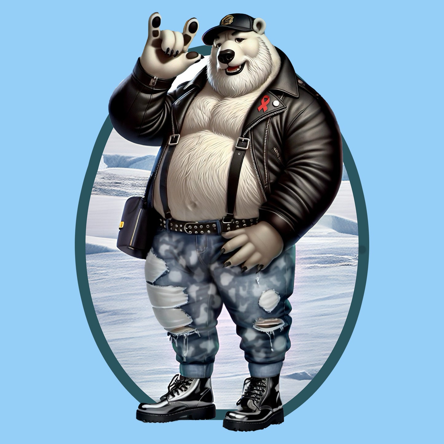 Artic Rebel Polar Bear Love Graphic Tee - ASL Love Sign