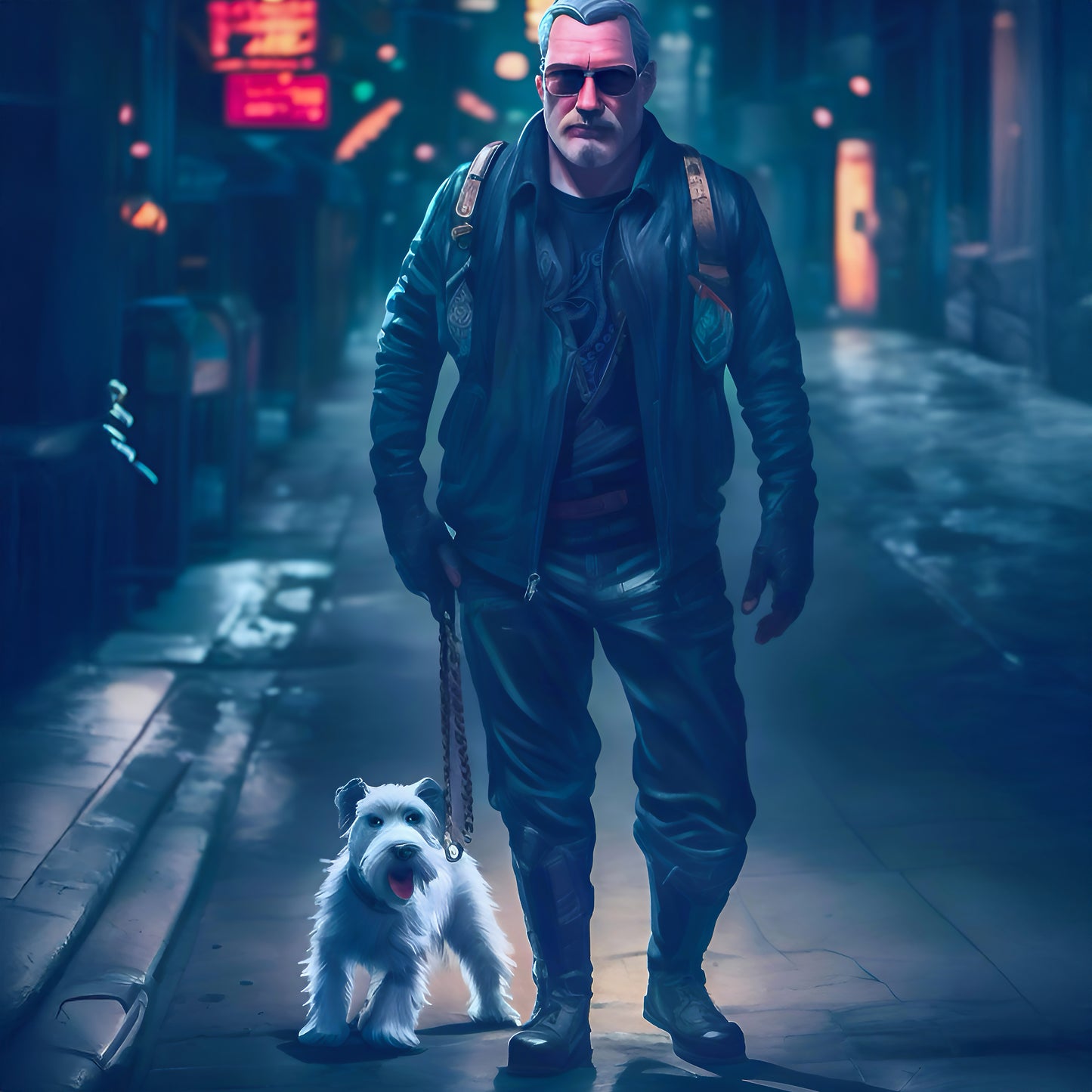 Canvas Print - Midnight Stroll by Andrew McCarter - Cyberpunk Urban Art