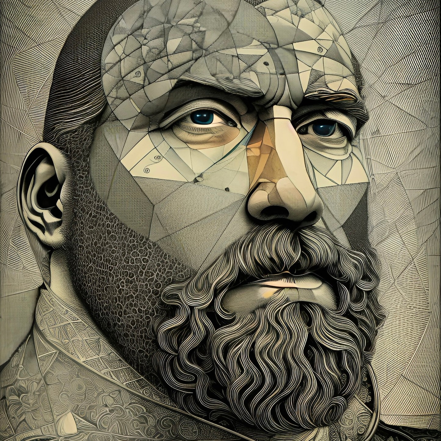 Fractured Peace -  Fine Art Print by Andrew McCarter adapted from a drawing by David Lake