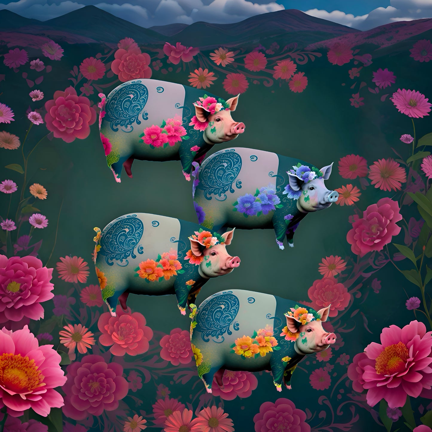 ‘Floral Flight’ Canvas Print by Andrew McCarter