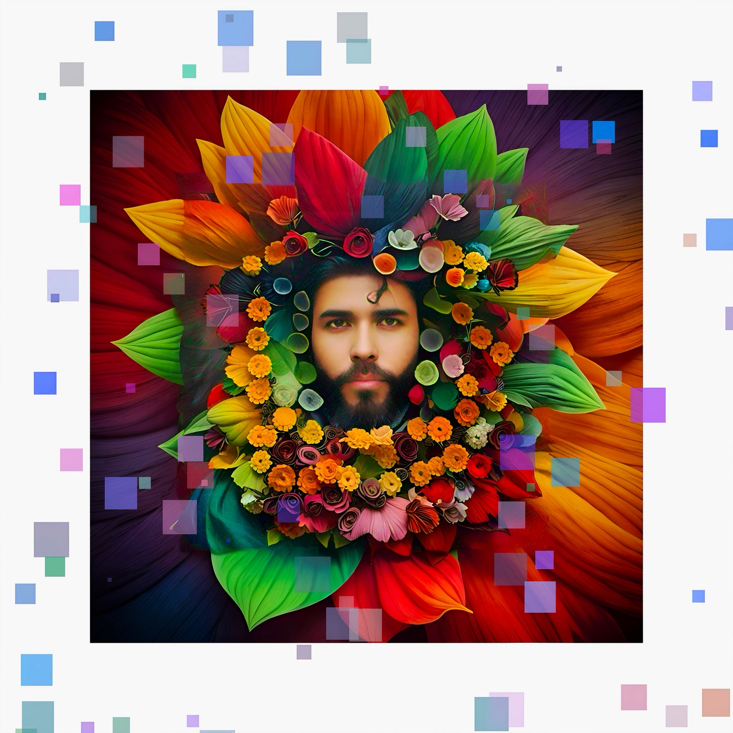 'Flourish: The Modern Green Man' canvas print By Andrew McCarter