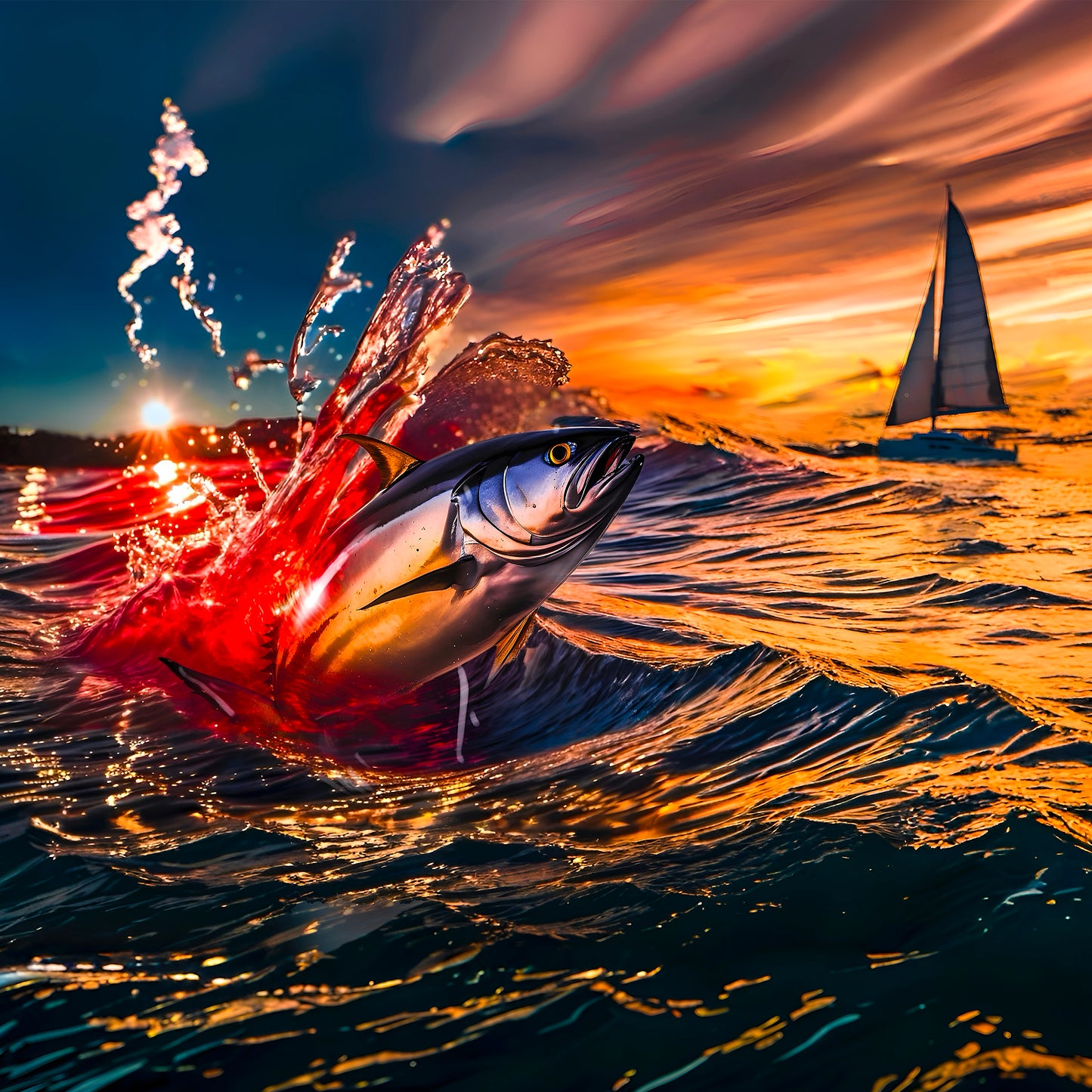 "The Leap" by Andrew McCarter - Ocean Canvas Art.