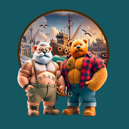 Dockside Daddies T-Shirt - Rugged Bear Seafaring Vibes Tee