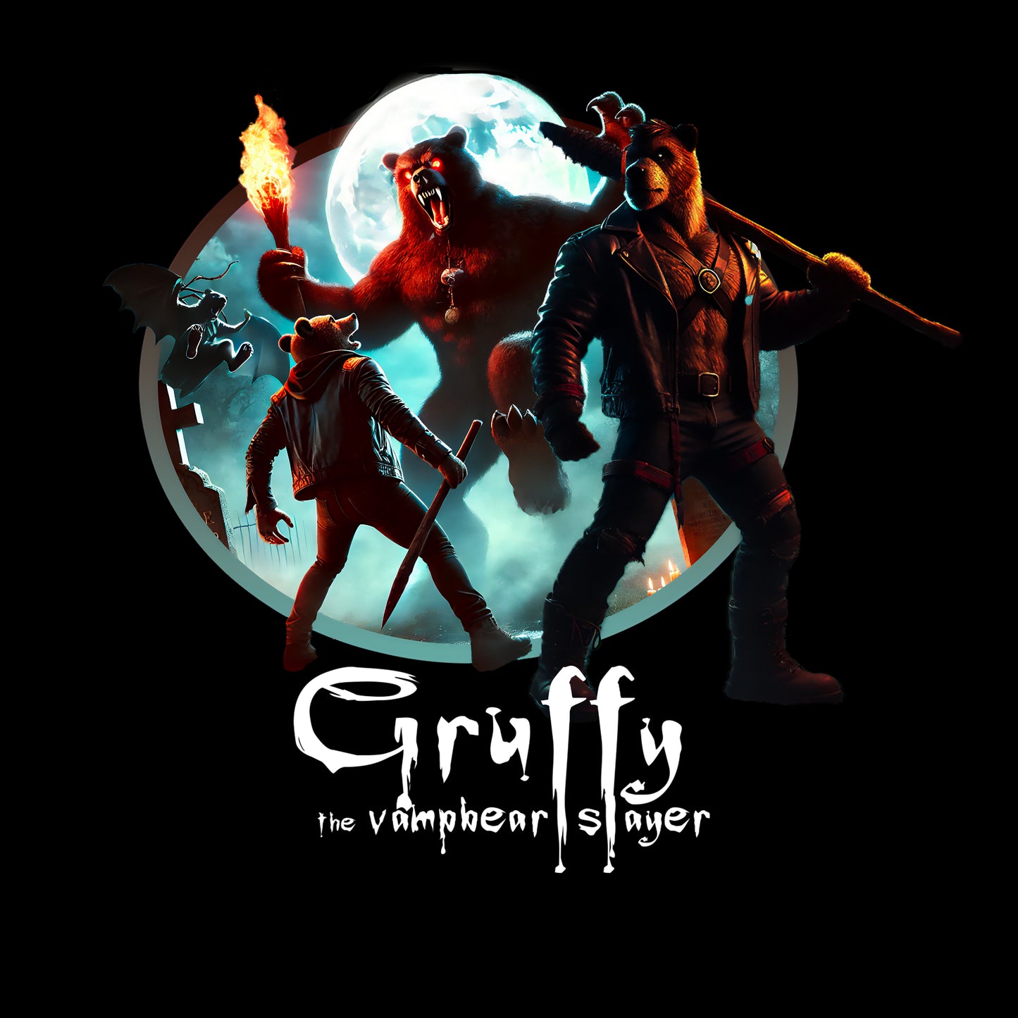 VampBear Slayer T-Shirt - Horror, Humour, and Chaos