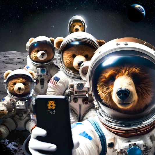 Space Bears Selfie Sweatshirt - Moon Bears Astronaut Selfies Crewneck