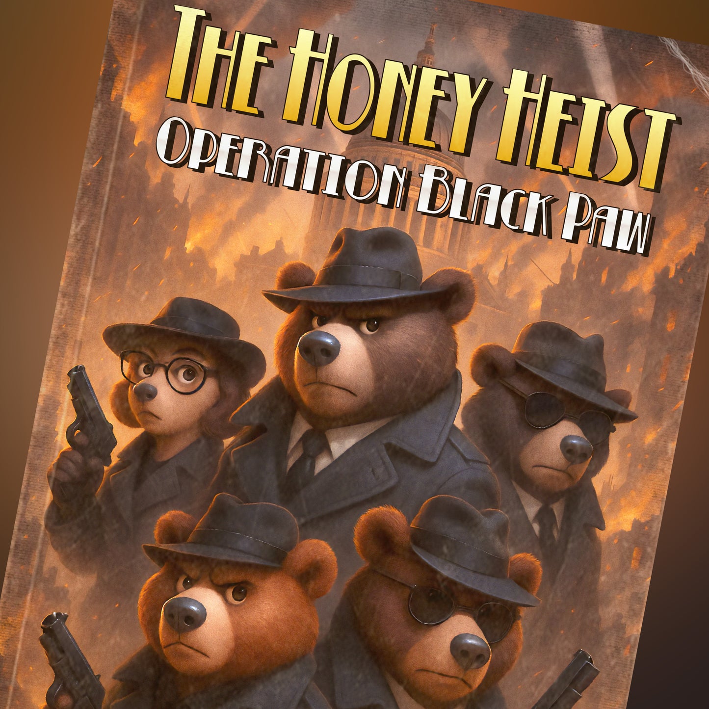 Unisex Tee - The Honey Heist: Operation Black Paw Noir Bear Detective Squad Shirt