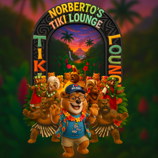 Unisex T-Shirt - Norberto’s Tiki Lounge Bear Tee - A Tribute to Kindness