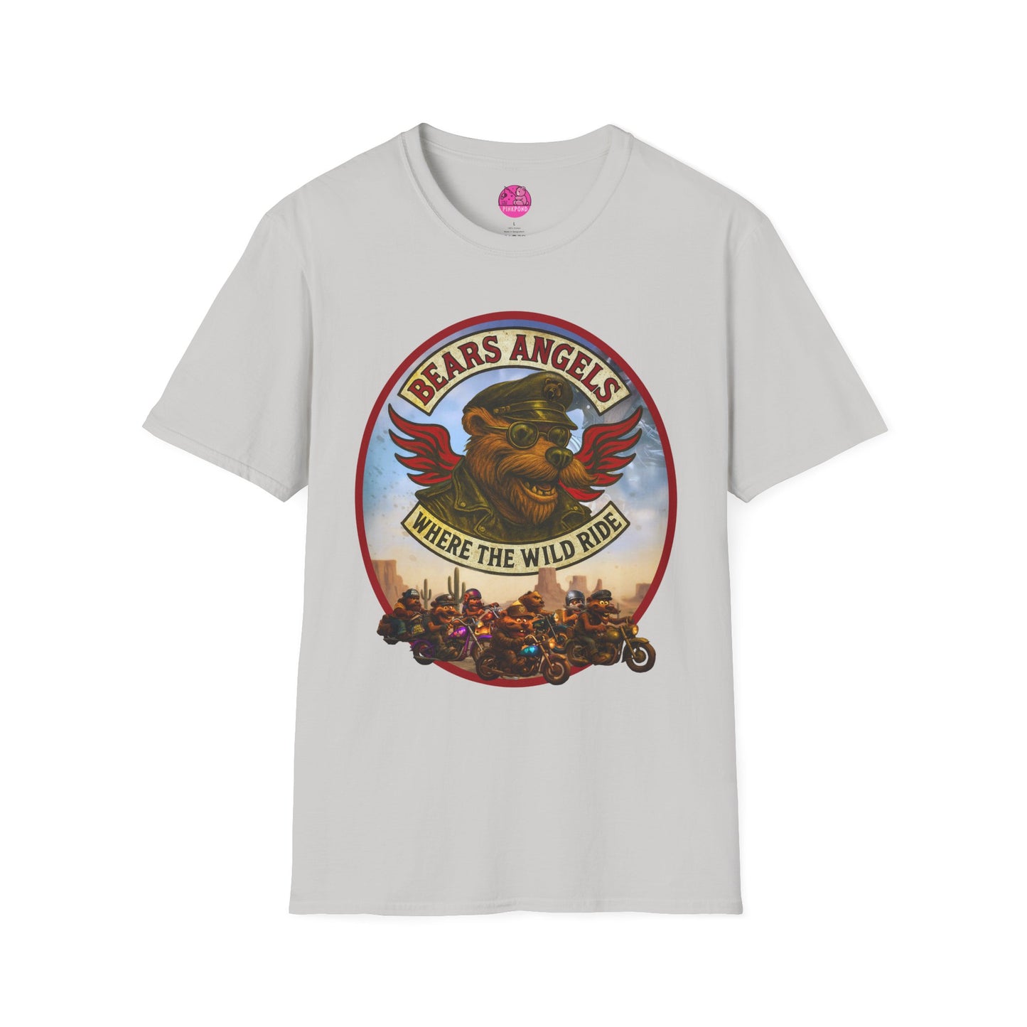 Biker Bear T-Shirt - Bears Angels Roundel, Ride With Pride