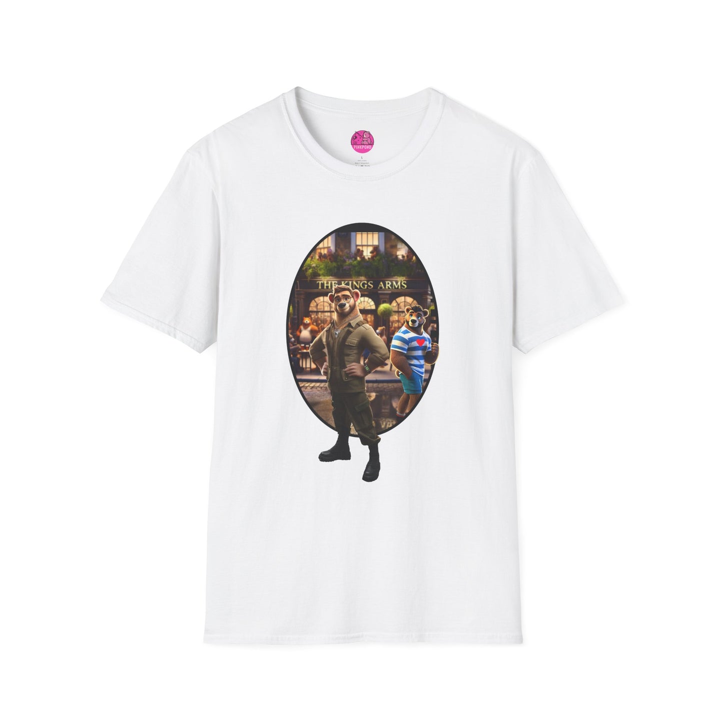 Retro Bear Scene T-Shirt - Fly-by Cruise at the Kings Arms