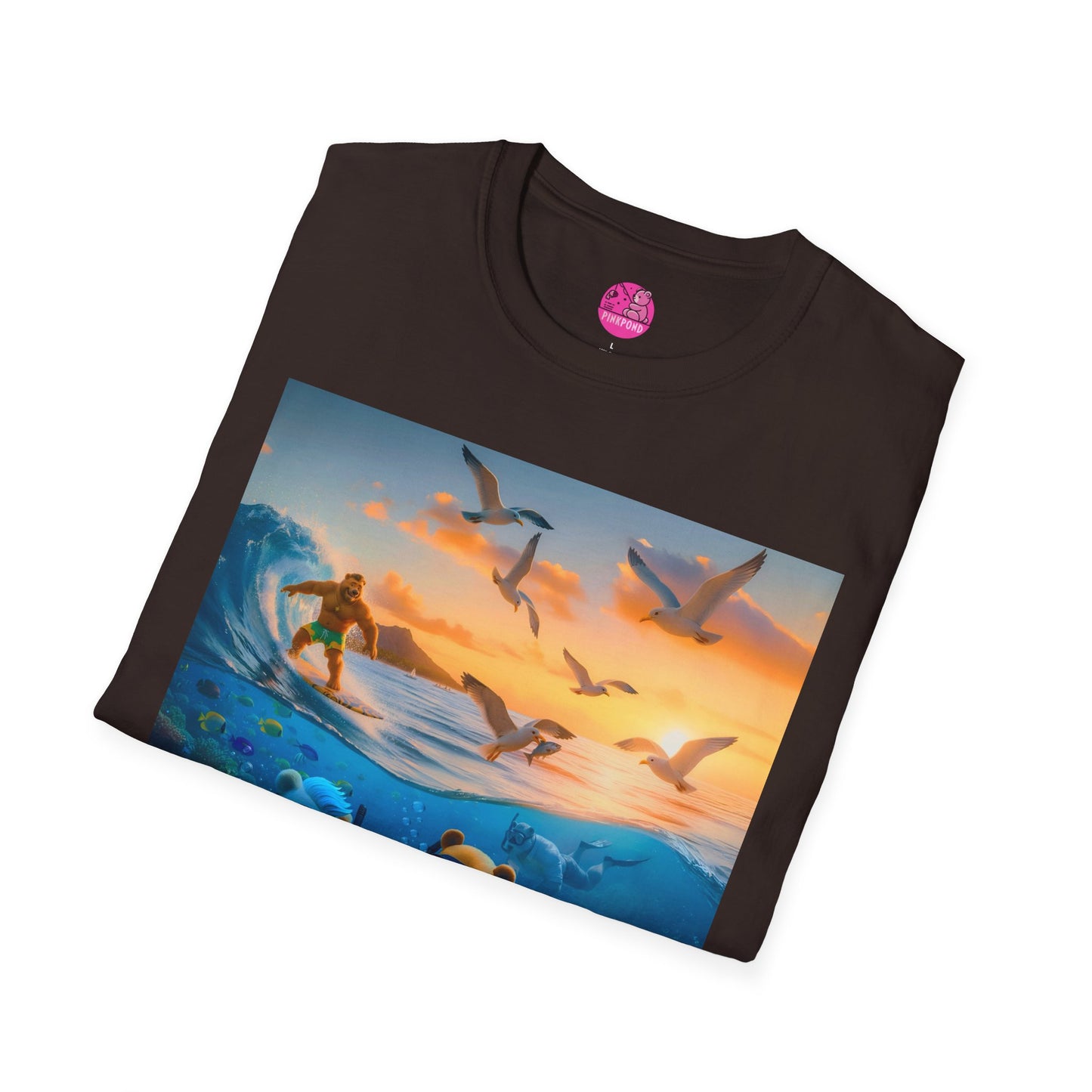 The Great Bearier Reef T-Shirt — PinkPond Snorkeling Bears Sunset Surf Tee