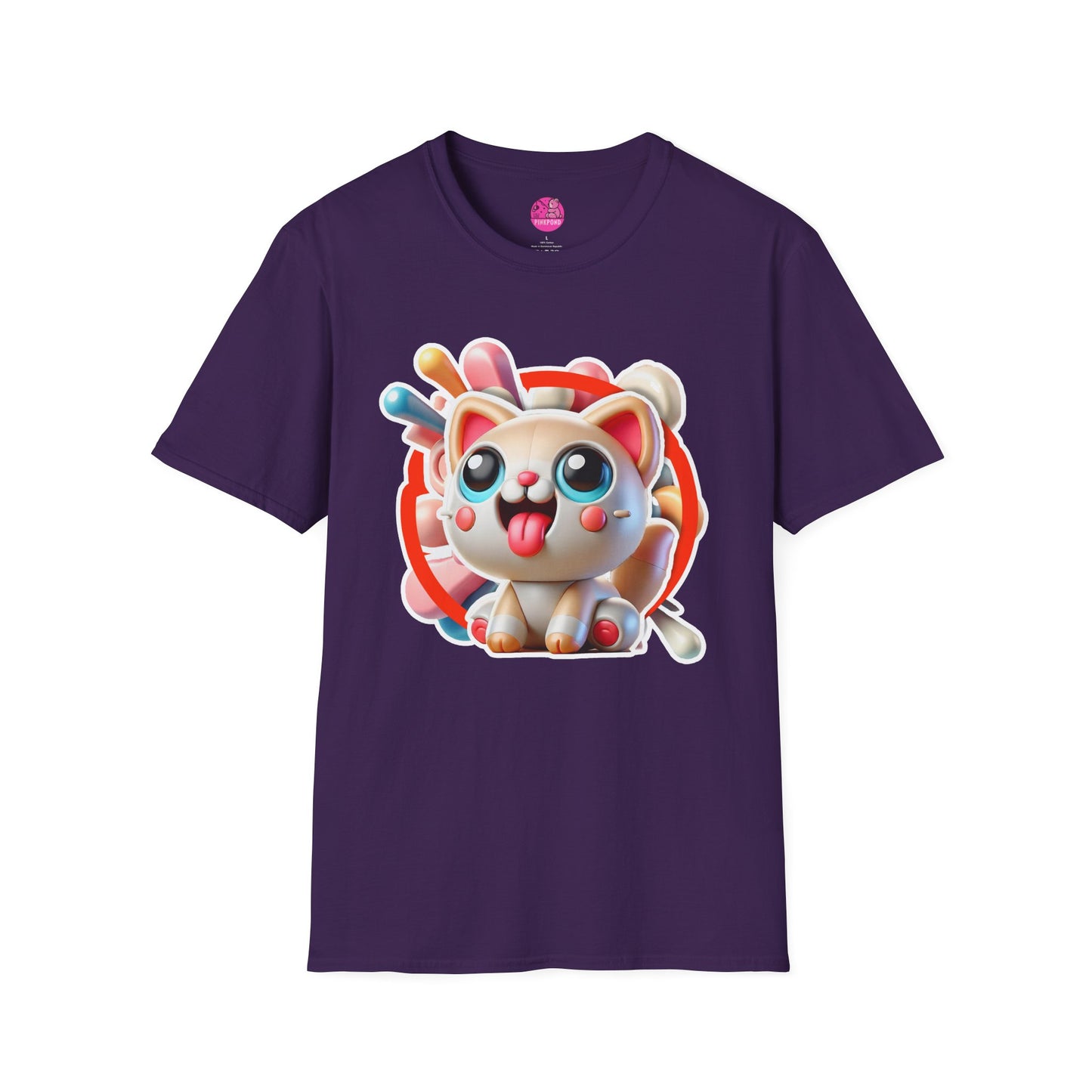 Katey Cat T-Shirt - Burst of Playful Energy | Unisex Softstyle