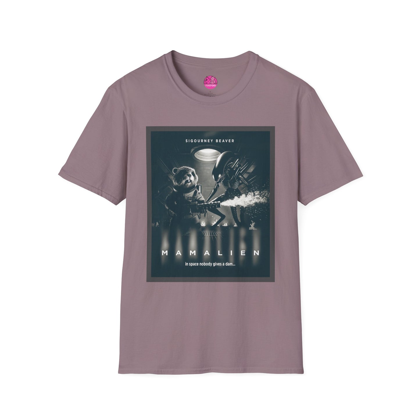 Retro Noir Alien Parody Sci-Fi T-Shirt Featuring Sigourney Beaver