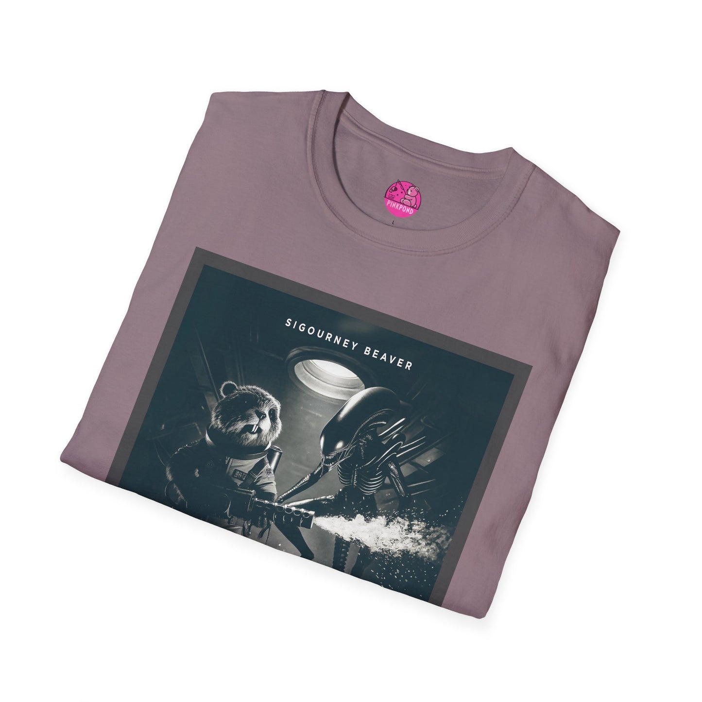 Retro Noir Alien Parody Sci-Fi T-Shirt Featuring Sigourney Beaver